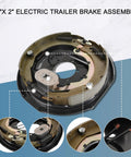12x2 inch electric trailer brake assembly for most 5200–7000 lb trailer axles; left-right pair.