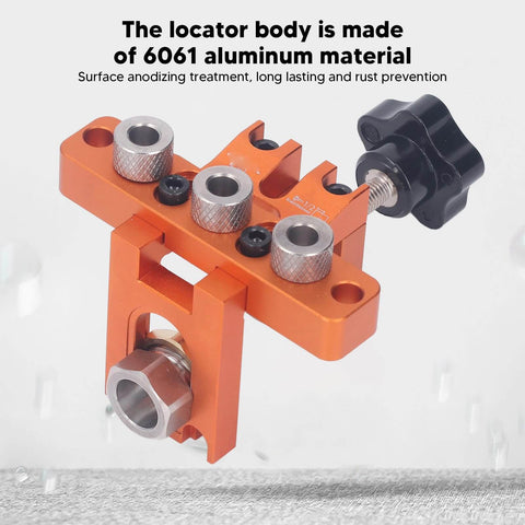 Versatile 3 In 1 Doweling Jig Kit With Auxiliary Punch Plate And Drilling Sleeve Aluminum 6061 Anodized Locator For Precision