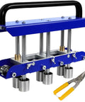 Three-Station Edge Roller For Bending Sheet Metal At 0 To 90 Degrees, Pro Grade Edge Bender, shown with yellow-handled tool