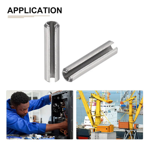 5mm x 35mm Slotted Spring Pin Set, 20 Pack, 304 Stainless Steel Dowel Roll Pin applications in machinery and projects