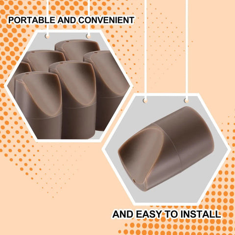 Twelve Pack Beige Folding Chair Leg Caps Seven Eighths Inch V Tip Stabilizer Feet Non Marring Floor Protectors for Metal and Padded Seats, beige caps shown