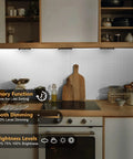 Smart Under Cabinet Lighting Kit With Dimmable LED Strip Lights 24V Plug In Linkable Bar Lights For Pantry Kitchen Shelves Bookcases And Display Showcases 6 Pack Cold White No Fuss Easy Install illuminating a modern kitchen countertop