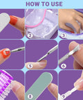 Step-by-step guide using All In One Pro Nail Polish Remover Kit With 2 Soak Off Bowls For Gel And Dip Removal Cuticle Oil Pusher