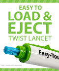Pain Free Lancing Device With Ejector For Easy Diabetes Testing, Adjustable Depth, Vibration Control, Twist Lancet Disposal, And Broad Compatibility With Most Lancets, green and white