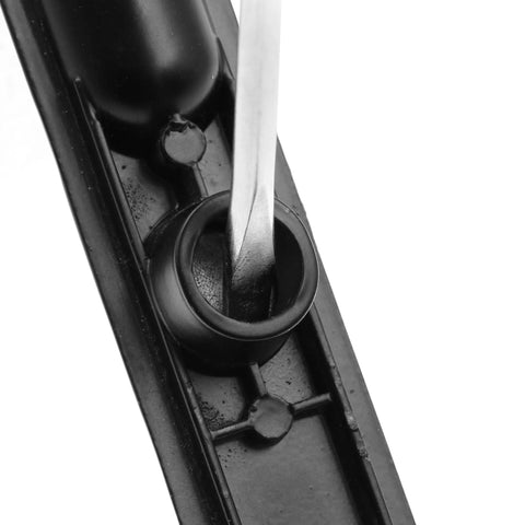 Close-up of black diecast component in Keyed Sliding Glass Door Handle Set For Hook Style Flush Mount, Wood And Black Diecast, Reversible Left Or Right.