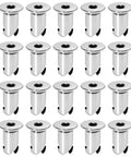 Beefed Up 7075 Aluminum Dzus Quarter Turn Fasteners With Chrome Finish And Flush Allen Head For Custom Street Builds Heavy Duty Corrosion Resistant Hardware Pack Of 20, showing polished chrome fasteners.