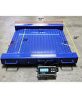Built Tough Portable Drum Scale With Dual Side Ramps And Easy Roll Handles, Solid As A Rock 5000 Pound Platform Weigher dimensions shown.