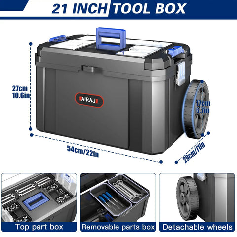 Rock Solid Roll Out Tool Box Set With Slick Ride Casters Stackable Three Piece Storage Rig Featuring 17 19 And 21 Inch Compartments For Dead Easy Shop Organization And Job Site Readiness