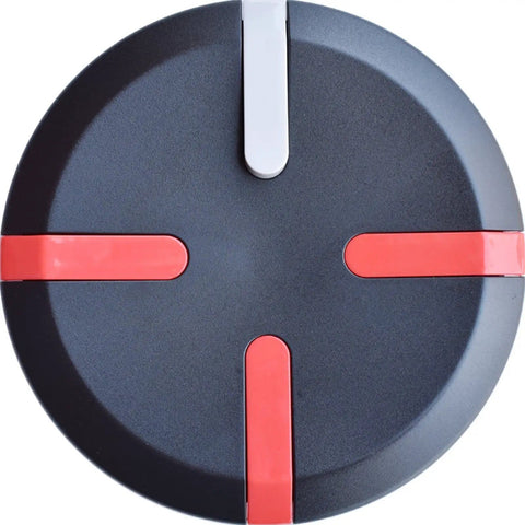 Pair Wheel Covers for Mini Pro Electric Scooter Upgrade Part, black with red and white accents, 19.5cm diameter