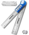 Slick 2 In 1 Digital Angle Finder Tool And Stainless Steel Ruler with LCD display and CR2032 battery for accurate layouts.