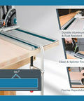 55 Inch Track Saw Guide Rail Joining Set For Makita And Festool Including 55 Inch Extruded Rail And Tracksaw Guide Wen Kit Compatible With Bosch GKT 18V 52 GC And Other Popular Track Saws