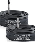 Two Pack 700C Bike Tubes With Presta Valve 48mm Premium Butyl Rubber Fits 25C 26C 28C 30C 32C Road And Mountain Bikes