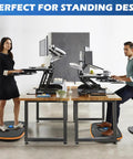 Office setup with Anti Fatigue Standing Desk Mat With Marble Top Balance Board And Wobble Rocker 360 Degree Rotation And 8 Tilt Angles