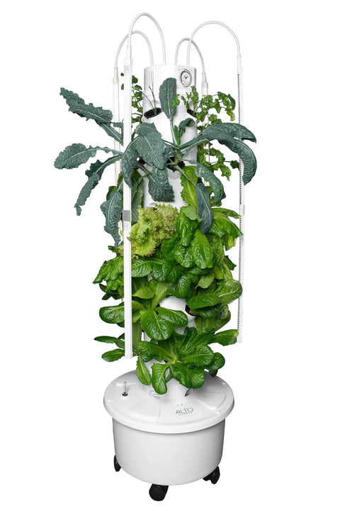 Dope Hydroponic Tower For Vertical Gardening Self Watering Self Lighting Grow Kit With 24 Net Pots And LED Grow Lights
