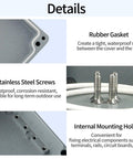 Heavy Duty Aluminum Alloy Junction Box With IP66 Waterproof Seal Provides Rock Solid Gray Enclosure built like a tank with rubber gasket and stainless steel screws.