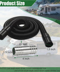 Macerator RV Sewer Hose Kit For Thetford SaniCon Turbo 400S 500S 600S 700S 1.5 Inch Diameter 22 Ft Camper Waste Water Hose