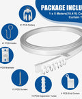 Heavy Duty Flexible Ceiling Curtain Track Three Meter Bendable PVC With Embedded Steel Plate Ceiling Mounted Curtain System for RV and shower
