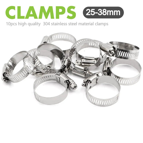 Clamps for 3/4 Inch ID 5 Foot SAE 30R7 Fuel Line Hose Kit with 10 Clamps for Diesel Oil and Hydraulic Lines