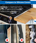 Stainless Steel Stove Gap Covers 2 Pack For Kitchen Counter Gaps, Heat Resistant And Easy To Clean Range Filler comparison to silicone