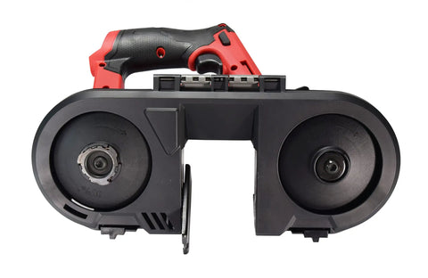 Front view of M12 FUEL 12 Volt Cordless Compact Band Saw Kit With 4.0 Ah Battery, Charger And Tool Bag, Built In LED Work Light