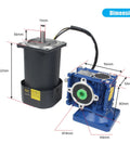 CNCTOPBAOS AC 110V 120W worm gear motor and NMRV30 gearbox with 14mm output shaft