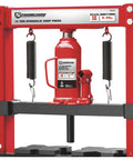 Front view of 12-Ton Hydraulic Shop Press with Heavy-Duty H-Frame All-Steel Construction Lead-Free Rust-Resistant Finish
