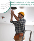 Man using Vicenpal Recessed Lighting Spring Clips Bulk Metal Torsion Spring Clip to install recessed lights in ceiling.