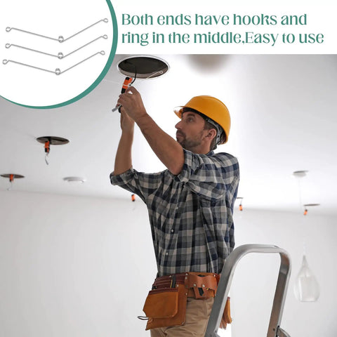 Man using Vicenpal Recessed Lighting Spring Clips Bulk Metal Torsion Spring Clip to install recessed lights in ceiling.