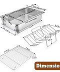 Dimensions of 14 Inch Stainless Steel Roasting Pan Set With V Shaped Rack And Baking Rack For Turkey Or Chicken Pro Grade Heavy Duty
