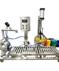 Heavy Duty Semi Automatic Paint Filler And Bucket Capper With Precision Digital Scale, stainless steel, commercial use, 5-25 kg range