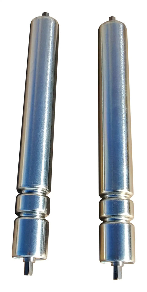 Real Deal Heavy Duty Galvanized Conveyor Rollers 2 Pack With Wide Traction Grooves And Spring Retained Axles For Easy Warehouse Shipping Line Setup And Rock Solid Hauling Performance