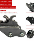 Dope Quick Hitch Attachments For Mini Excavators 0.6 To 3 Tons Rugged Quick Coupler System shown in various angles
