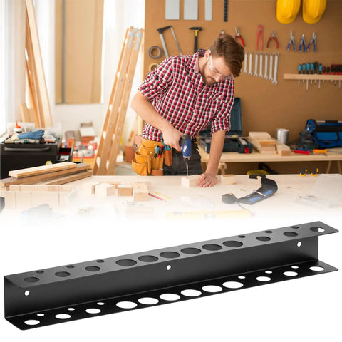 Heavy Duty Wall Mounted Tool Organizer for Garage and Workshop Pliers And Screwdriver Holder 15.75 Inch Dual Layer Steel Rack Rust Resistant