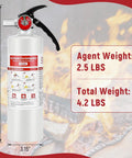Boss Level Protection With This Compact 2.5Lb Abc Dry Powder Fire Extinguisher Featuring 1A 10B C Rating And Ul Ansi 299 Certification, 13" tall.