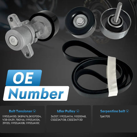 Drive Belt Tensioner Serpentine Belt Idler Pulley Kit For Nissan Altima 3.5 L V6 2007 2013 Maxima Murano 2009 2014 Replacement OE