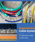 Rock Solid Heavy Duty Heat Shrink Cable Markers 3 Pack, labeling cables in vibrant colors for organization and identification.