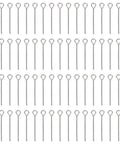 Stainless Steel Eye Pins For Jewelry Making, 1000 Pcs 21 Gauge Open Eye Pins 3/4 Inch 20mm, Durable 304 Stainless Steel Bulk Pack For Earrings, Pendants, And Bead Projects arranged in rows