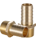 Solid Brass Hose Barb Fitting 1 Inch To 1 Inch NPT Male Adapter For Air Water Fuel And Home Brew Plumbing, corrosion resistant, pack of 2