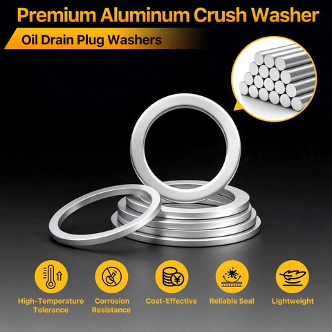 Aluminum Oil Drain Plug Crush Washer Kit With 720 Pieces, 18 Sizes M6 To M24, Gasket And Seal Kit For Automotive Engines, visible washers and features