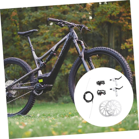 Genuine Hydraulic And Mechanical Disc Brake Kit For Mountain And Road Bikes With Front And Rear Setup Featuring Beast Mode Stopping Power And Thick Multi Foot Pads; includes levers, rotors, and cables.