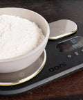 Dual Platform Digital Kitchen Scale With Dual LCD Display And Brushed Stainless Steel Platforms, Precision To A Tenth Of A Gram