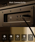 Connectivity panel of OURA S100 88 Key Graded Hammer Action Digital Piano With Bluetooth showing ports for AUX, USB, and power.