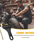 Heavy Duty Motorcycle Chain Breaker Tool For 420 530 Roller Chains Pin Link Riveting Splitter Built Tough with cast iron construction, man repairing bike