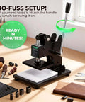 Small Leather Die Cutting Machine With 1 Ton Pressure And 18 Piece Die Set, ultra compact DIY desk-friendly manual die cutter.