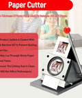 Square Magnet Button Cutter For Paper And Photos, 2x2 Inch Punch Cutter with ergonomic spherical handle on table