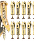 Self-Drilling Drywall And Concrete Anchor Kit With Easy Install Heavy Duty Screws In Yellow Zinc Plated Carbon Steel No Drill Holes Needed Rust Resistant Wall Anchors For Shelves TVs And Heavy Mounts, 80-piece set