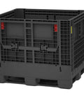 Heavy Duty Collapsible Storage Bin Built Tough 48 X 40 X 34 Inches with Quick Grip Access Doors, gray, bulk tote view.