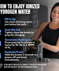 Woman demonstrating Hydrogen Water Bottle Generator With SPE PEM Tech Delivers 5.4 PPM Hydrogen, 8oz Portable Water Ionizer instructions.