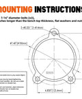 Mounting instructions for 5 Inch Ductile Iron Bench Vise With 360 Degree Swivel Base And Channel Steel Guide Bar
