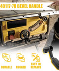 Top Shelf Replacement Table Saw Bevel Handle For Dewalt Dw745 DWE7480 Butter Smooth Tilt Angle Control Knob close-up of knob on saw.